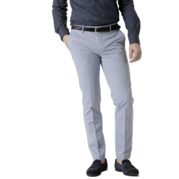 PT01 Gray Cotton Blend Slim Fit Flat Front Chino Pants Sz 56 (US 40 X 36.5) - Picture 1 of 15